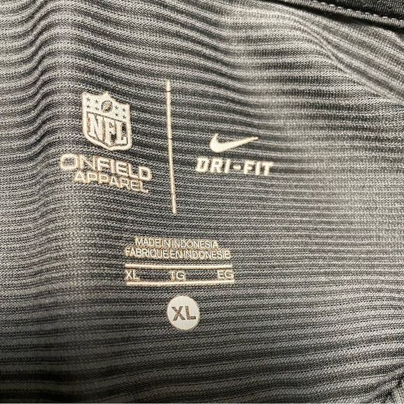 Nike Denver Broncos Grey Striped Polo Golf Shirt Men’s XL Nike Dry Fit - Picture 9 of 10